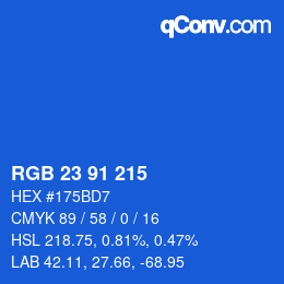 カラーコード: RGB 23 91 215 | qconv.com