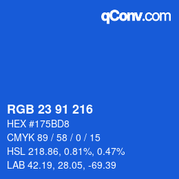 Color code: RGB 23 91 216 | qconv.com
