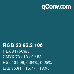 カラーコード: RGB 23 92.2 106 | qconv.com