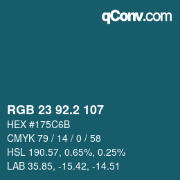 カラーコード: RGB 23 92.2 107 | qconv.com