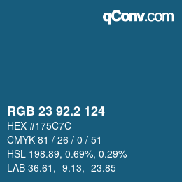 カラーコード: RGB 23 92.2 124 | qconv.com
