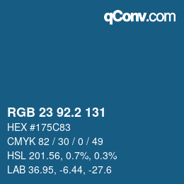 カラーコード: RGB 23 92.2 131 | qconv.com