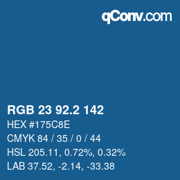 カラーコード: RGB 23 92.2 142 | qconv.com