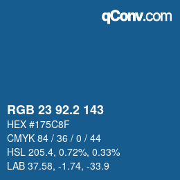 カラーコード: RGB 23 92.2 143 | qconv.com