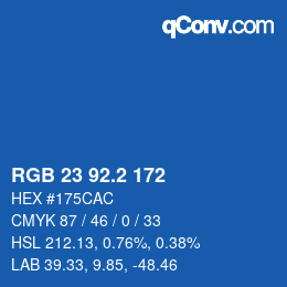 カラーコード: RGB 23 92.2 172 | qconv.com