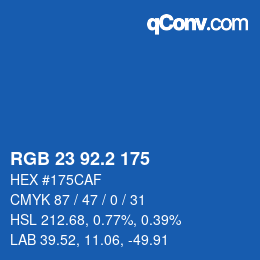カラーコード: RGB 23 92.2 175 | qconv.com