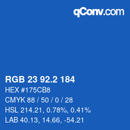 カラーコード: RGB 23 92.2 184 | qconv.com