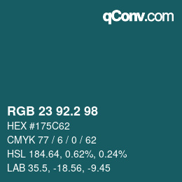 カラーコード: RGB 23 92.2 98 | qconv.com