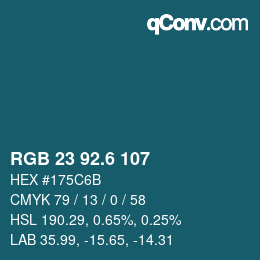カラーコード: RGB 23 92.6 107 | qconv.com