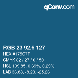 カラーコード: RGB 23 92.6 127 | qconv.com