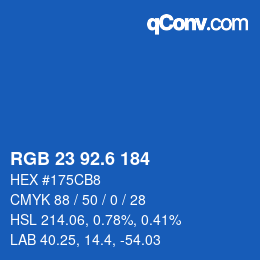 カラーコード: RGB 23 92.6 184 | qconv.com