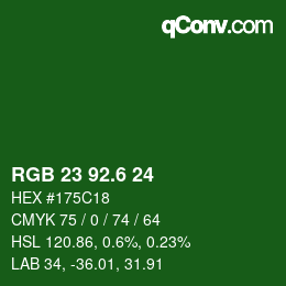 カラーコード: RGB 23 92.6 24 | qconv.com