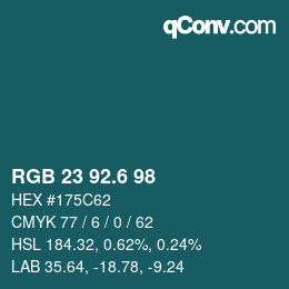 カラーコード: RGB 23 92.6 98 | qconv.com
