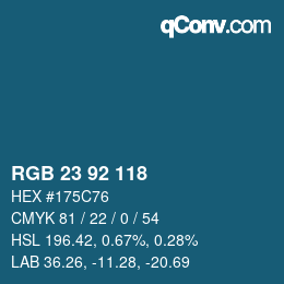 Color code: RGB 23 92 118 | qconv.com