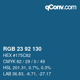 颜色代码: RGB 23 92 130 | qconv.com