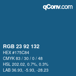 カラーコード: RGB 23 92 132 | qconv.com
