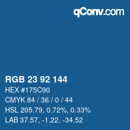 カラーコード: RGB 23 92 144 | qconv.com