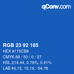 カラーコード: RGB 23 92 185 | qconv.com