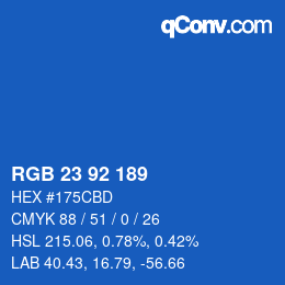 カラーコード: RGB 23 92 189 | qconv.com