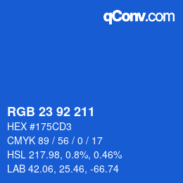 カラーコード: RGB 23 92 211 | qconv.com