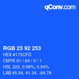 颜色代码: RGB 23 92 253 | qconv.com