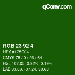 Color code: RGB 23 92 4 | qconv.com