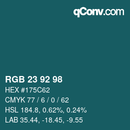 カラーコード: RGB 23 92 98 | qconv.com