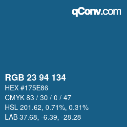 Color code: RGB 23 94 134 | qconv.com