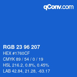 Color code: RGB 23 96 207 | qconv.com