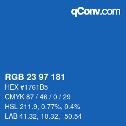 カラーコード: RGB 23 97 181 | qconv.com
