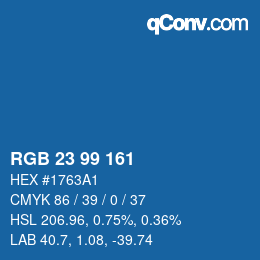 颜色代码: RGB 23 99 161 | qconv.com