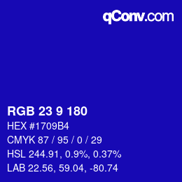 カラーコード: RGB 23 9 180 | qconv.com