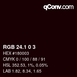 Color code: RGB 24.1 0 3 | qconv.com