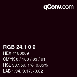 カラーコード: RGB 24.1 0 9 | qconv.com