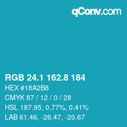Color code: RGB 24.1 162.8 184 | qconv.com