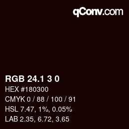 Color code: RGB 24.1 3 0 | qconv.com