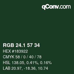 Color code: RGB 24.1 57 34 | qconv.com
