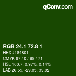 カラーコード: RGB 24.1 72.8 1 | qconv.com