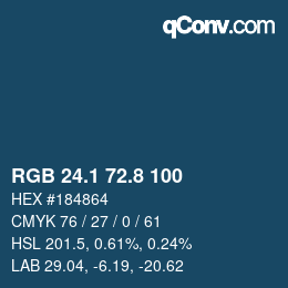 Color code: RGB 24.1 72.8 100 | qconv.com