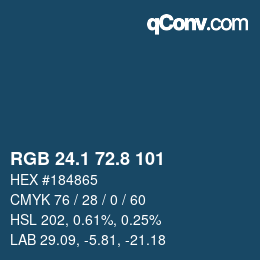 カラーコード: RGB 24.1 72.8 101 | qconv.com