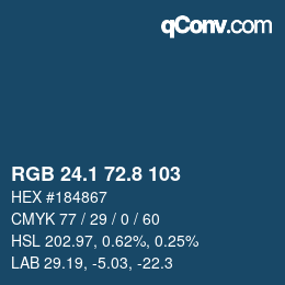 Farbcode: RGB 24.1 72.8 103 | qconv.com