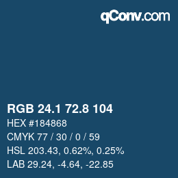 Color code: RGB 24.1 72.8 104 | qconv.com