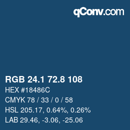 Color code: RGB 24.1 72.8 108 | qconv.com