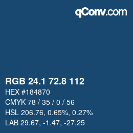 Color code: RGB 24.1 72.8 112 | qconv.com
