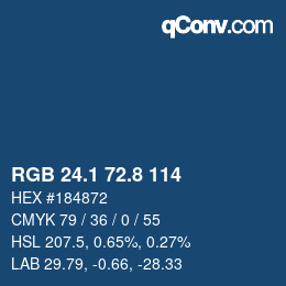 カラーコード: RGB 24.1 72.8 114 | qconv.com