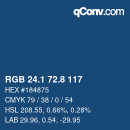 Color code: RGB 24.1 72.8 117 | qconv.com
