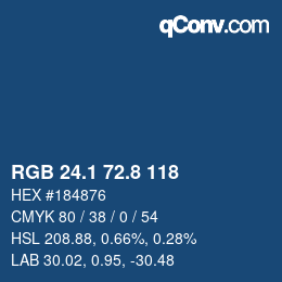Color code: RGB 24.1 72.8 118 | qconv.com