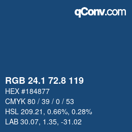 Color code: RGB 24.1 72.8 119 | qconv.com