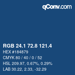 カラーコード: RGB 24.1 72.8 121.4 | qconv.com