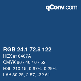 Color code: RGB 24.1 72.8 122 | qconv.com